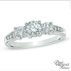 Past, Present, Future 1/2 carat diamond ring